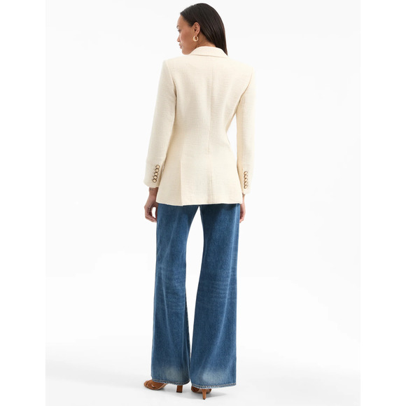 Veronica Beard Terre Cotton Dickey Jacket Off-White Single-Breasted Jacket 2 - Picture 5 of 16